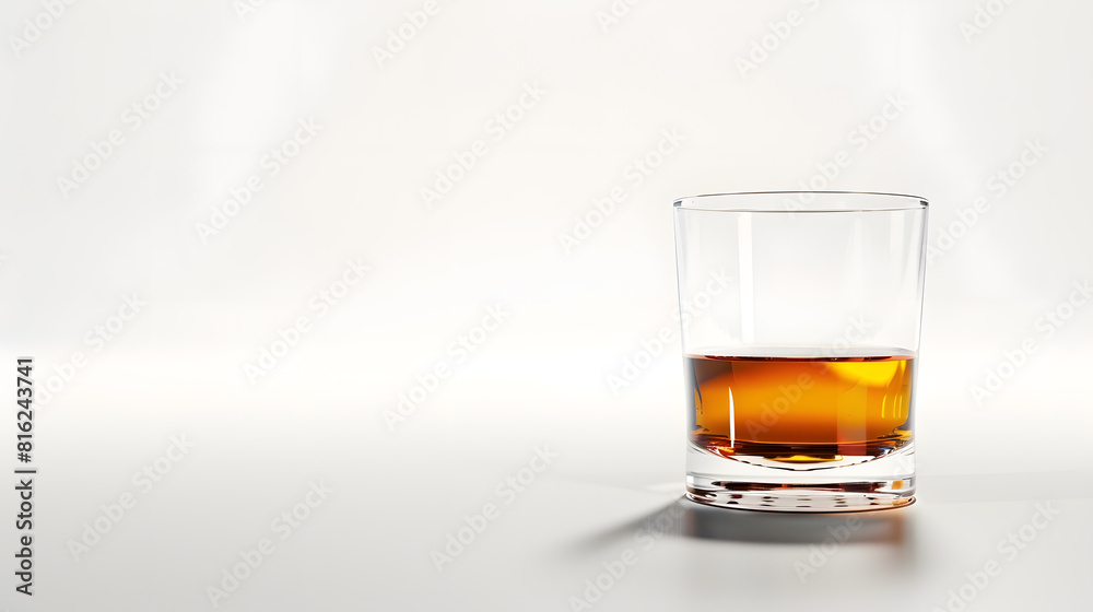 Empty and clean whiskey glass isolated on white background with clipping path : Generative AI Empty and clean whiskey glass isolated on white background with clipping path : Generative AI