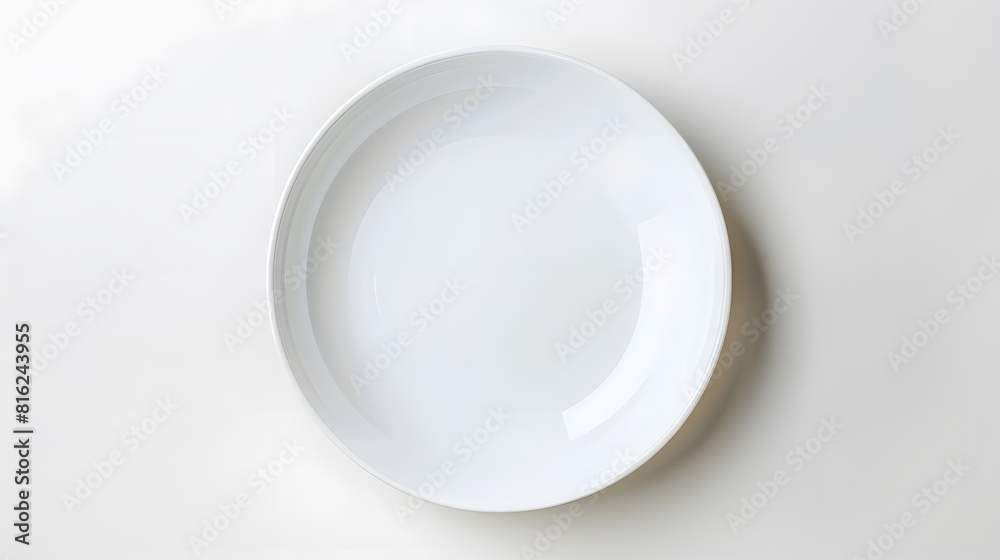 white ceramic plate isolated on white background : Generative AI
