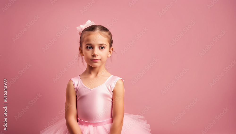 portrait of the little ballerina girl, isolated pink background
portrait of the little ballerina girl, isolated pink background