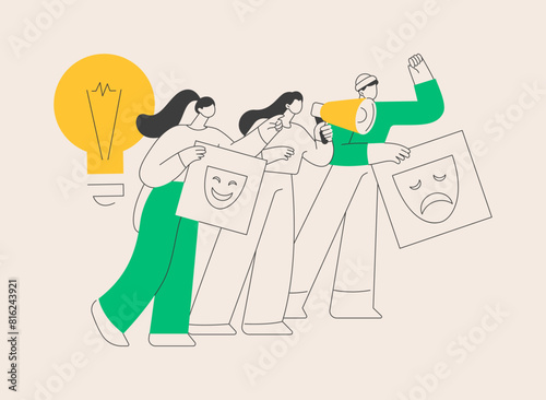 Social change abstract concept vector illustration.
