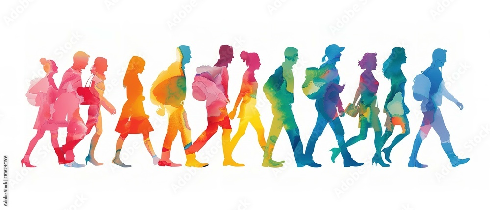 People of all backgrounds walking together, embodying an inclusive business mindset that values dignity and respect for everyone People of all backgrounds walking together, embodying an inclusive business mindset that values dignity and respect for everyone
