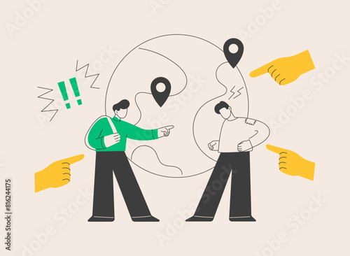 Social conflict abstract concept vector illustration.