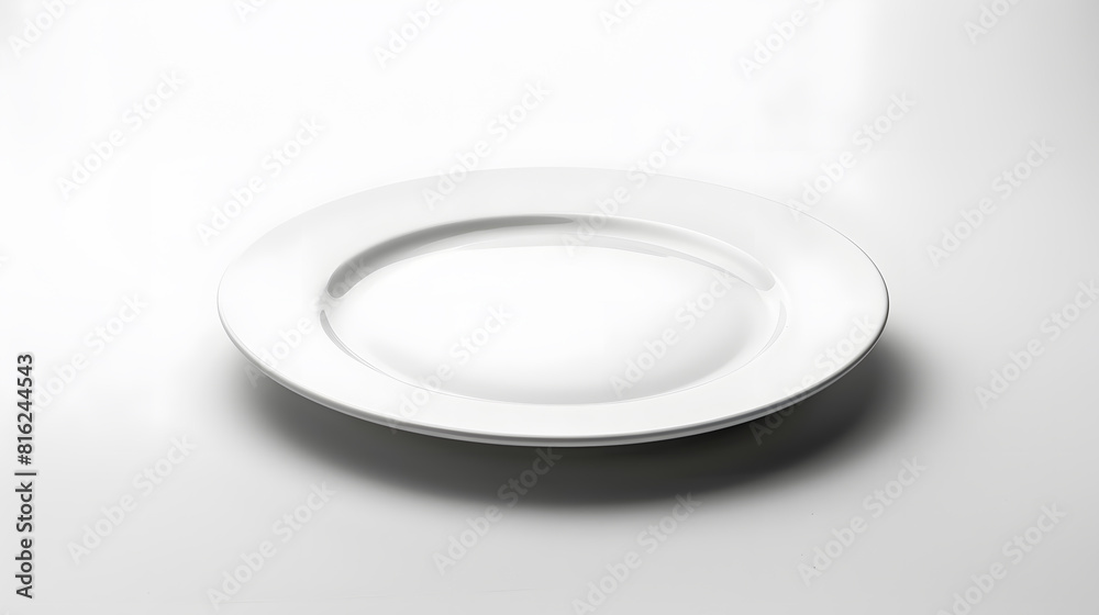 Empty plate isolated on a white background : Generative AI Empty plate isolated on a white background : Generative AI