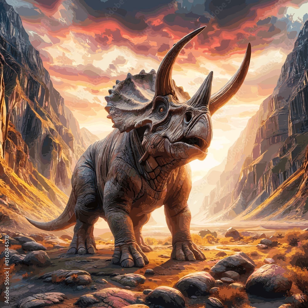 Fototapeta premium Retrato de un Triceratops