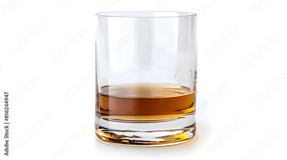 Empty and clean whiskey glass isolated on white background with clipping path : Generative AI Empty and clean whiskey glass isolated on white background with clipping path : Generative AI