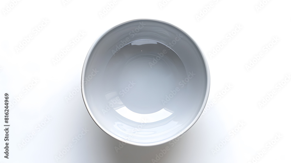 empty bowl isolated on white background top view : Generative AI empty bowl isolated on white background top view : Generative AI