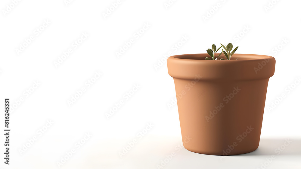 Fototapeta premium Empty flower pot isolated on white background : Generative AI