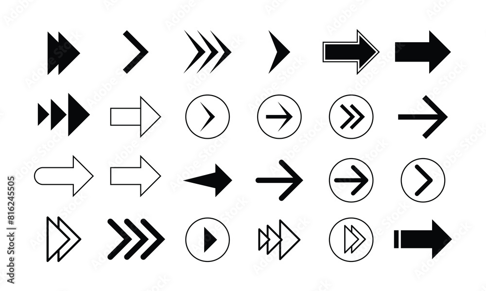 arrows set vector. arrows icon set. incredible arrow icon set vectors