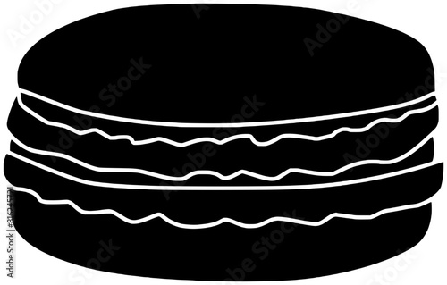 macaroon illustration cream silhouette vanilla logo sugar icon burger outline pastry macaron dessert food cake chocolate biscuit bakery cookie shape snack bake sandwich for vector graphic background