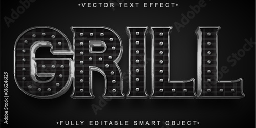 Bbq Grill Vector Fully Editable Smart Object Text Effect