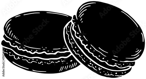 macaroon illustration cream silhouette vanilla logo sugar icon burger outline pastry macaron dessert food cake chocolate biscuit bakery cookie shape snack bake sandwich for vector graphic background