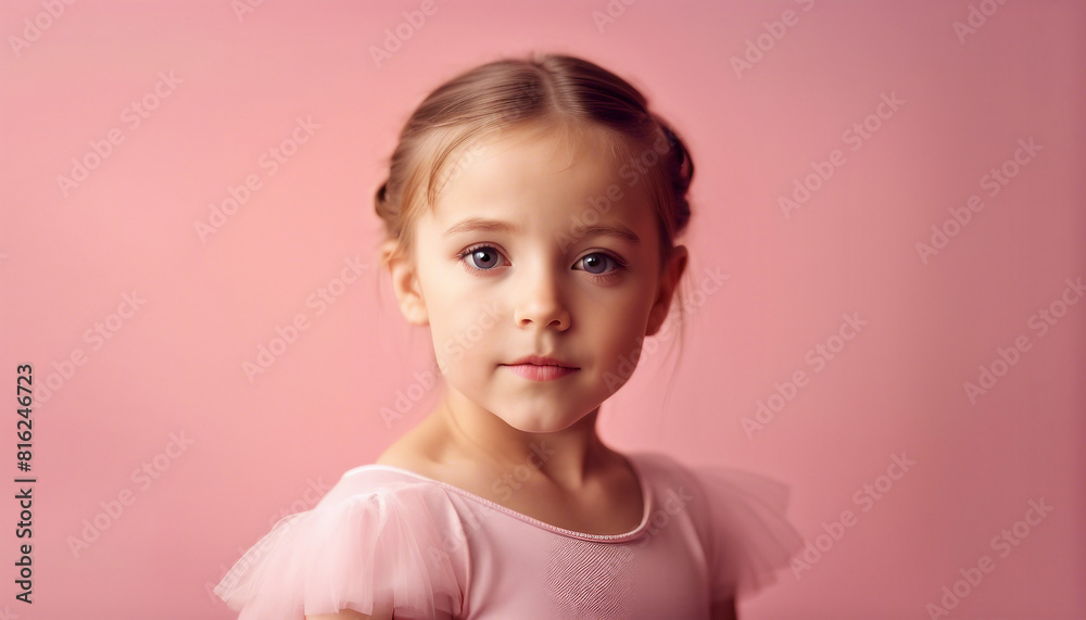 portrait of the little ballerina girl, isolated pink background
portrait of the little ballerina girl, isolated pink background
