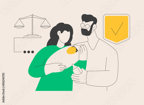 Adoption of a child abstract concept vector illustration.