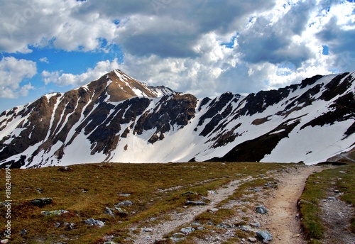 Spring Western Tatras, the trail to Kończysty Wierch and Starorobocianski Wierch, Tatra Mountains, Poland