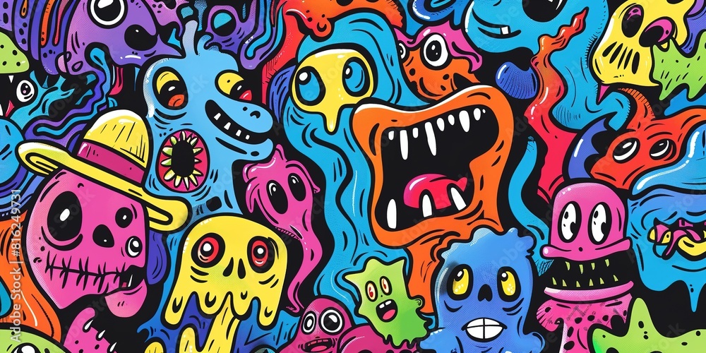 doodle pattern monsters doodle pattern monsters