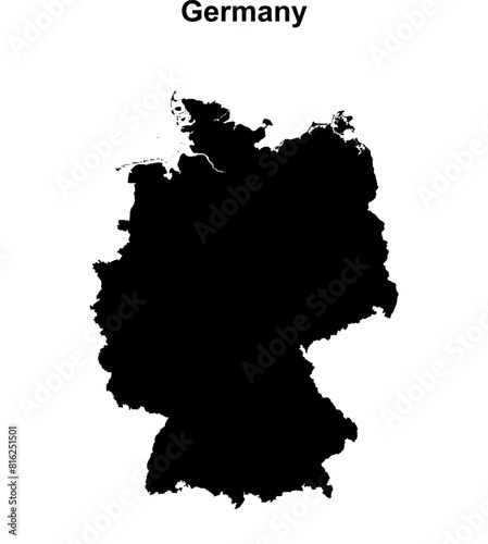 Germany blank outline map design