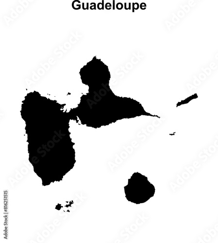 Guadeloupe blank outline map design