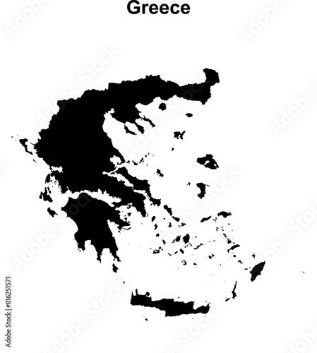 Greece blank outline map design