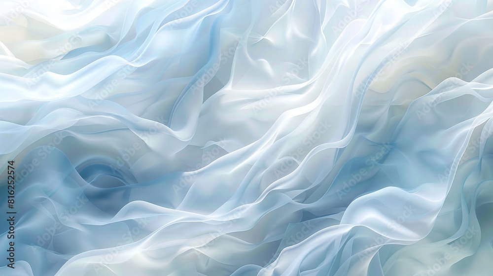 Ethereal blue satin fabric waves abstract background
