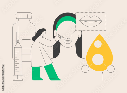 Lip injections abstract concept vector illustration.