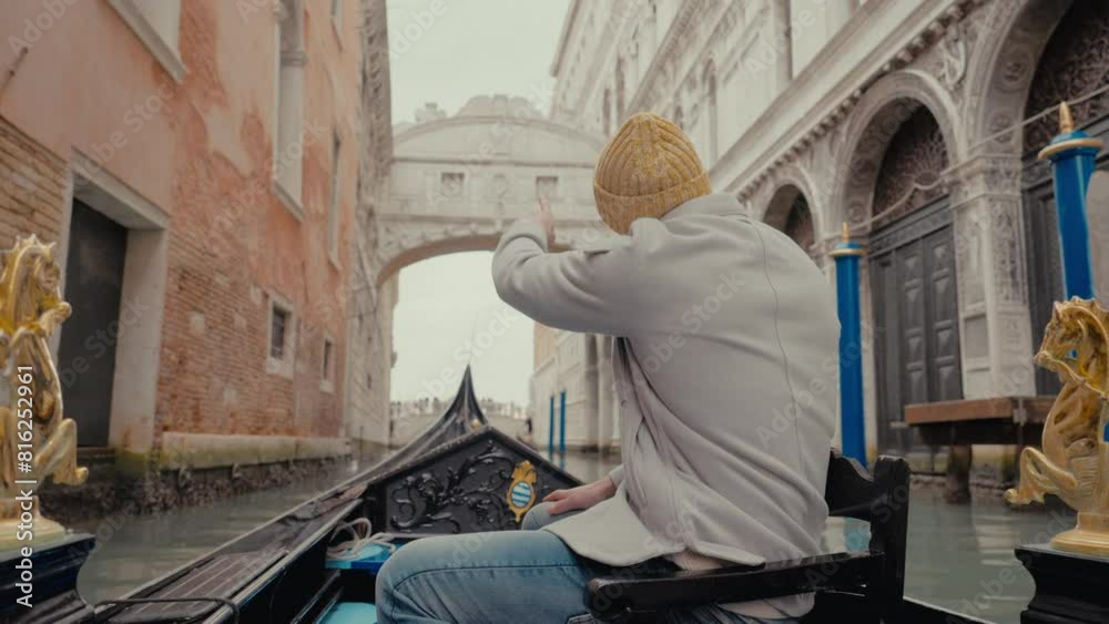 Gondola Approaching The Iconic Bridge Of Sighs In Venice Gondola Approaching The Iconic Bridge Of Sighs In Venice