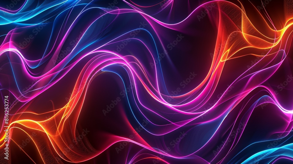Vibrant abstract wave background with blue and red neon colors Vibrant abstract wave background with blue and red neon colors