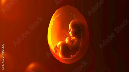 A Digital Embryo Emerges in Artificial Womb  Evoking Life s Genesis  a Vital Sci-fi Conceptual Art. Perfect for Futuristic Themes and Biotech Studies. AI