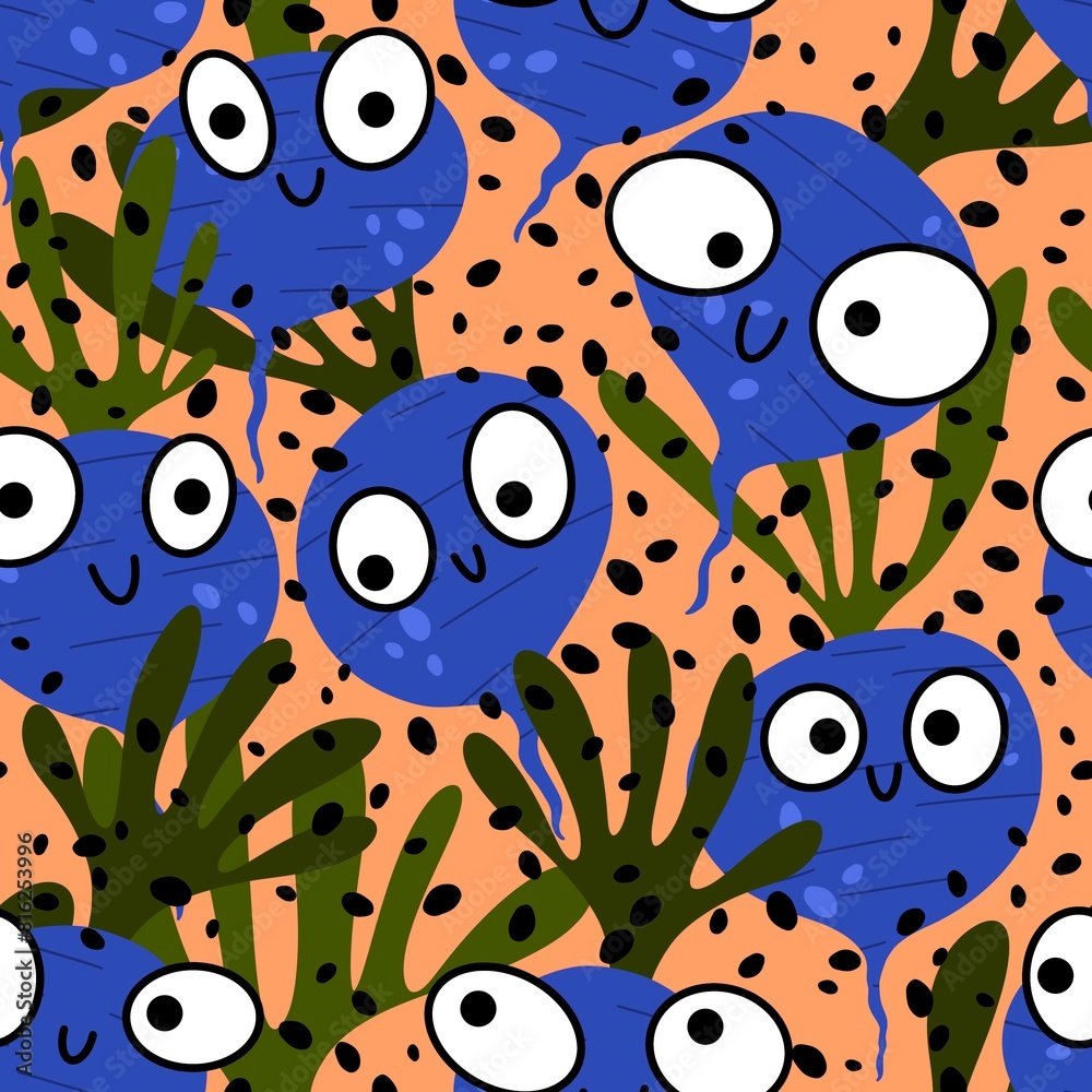 Cartoon summer vegetable print seamless radish pattern for fabrics and linens Cartoon summer vegetable print seamless radish pattern for fabrics and linens