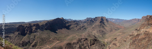 Panoramic view from the Degollada de la Yegua viewpoint, San Bartolome de Tirajana Gran Canaria photo