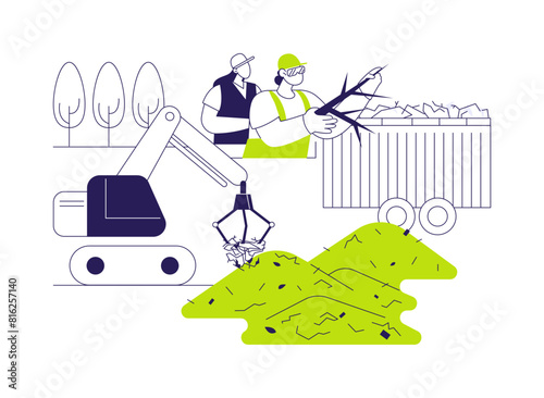 Landscape cleanup abstract concept vector illustration.