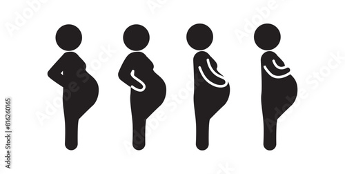 Pregnant woman flat icon, Priority passenger symbol, Pregnant woman, Human vector sign. Priority seating sign, icon in transparent background