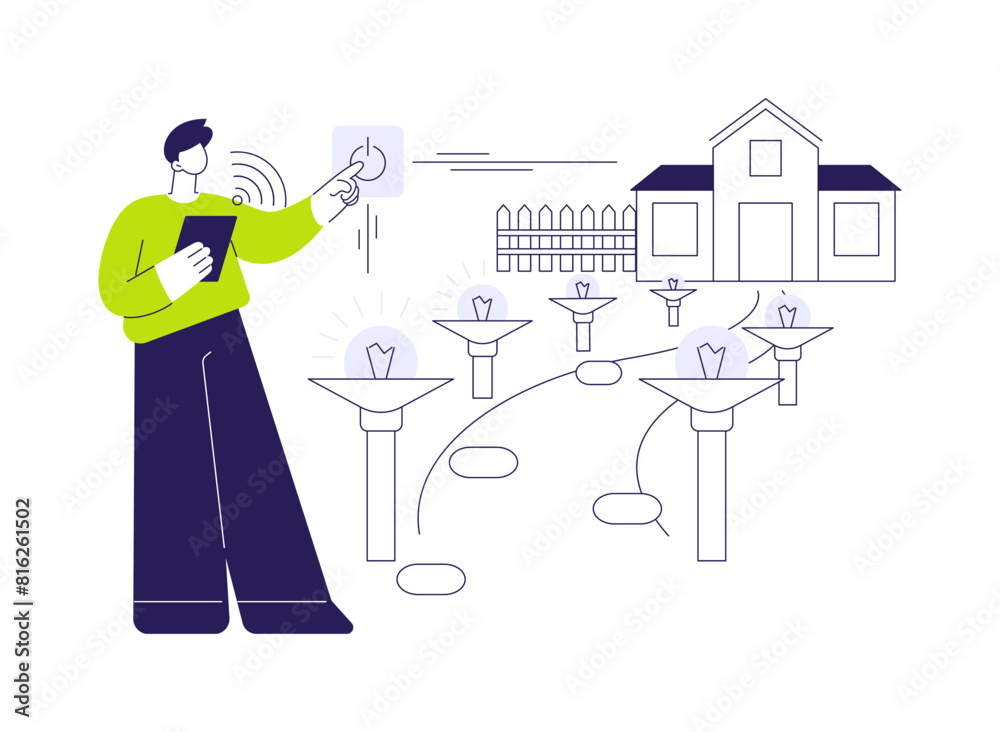 Smart outdoor lighting abstract concept vector illustration. Smart outdoor lighting abstract concept vector illustration.