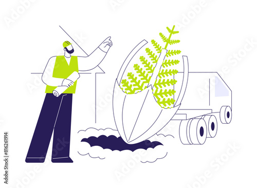 Transplanting trees abstract concept vector illustration.
