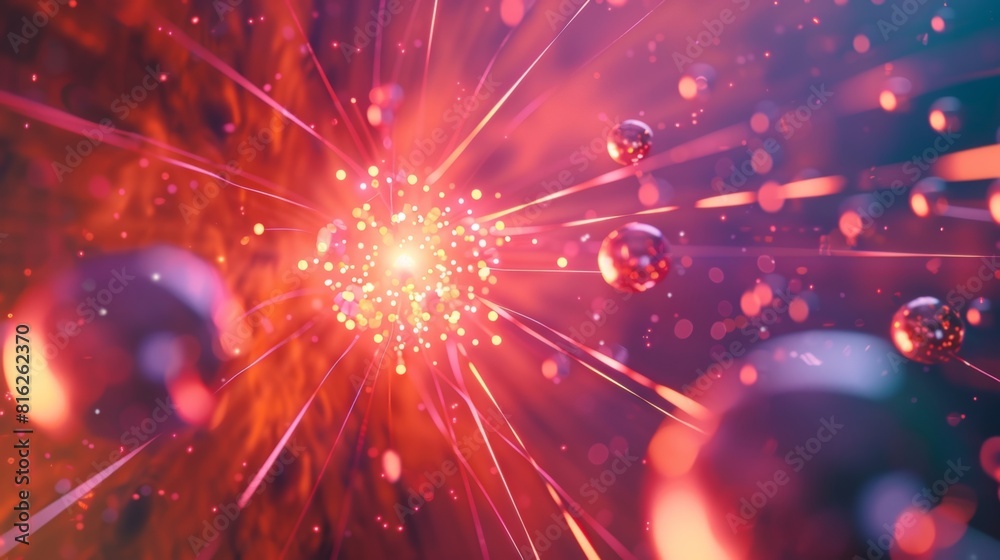 Obraz premium An animated video showing the continuous exchange of virtual photons between two particles.