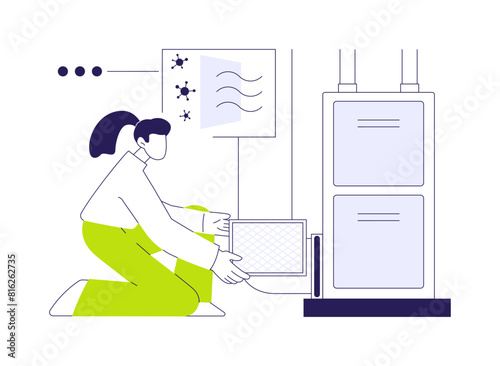 Air filtration abstract concept vector illustration.