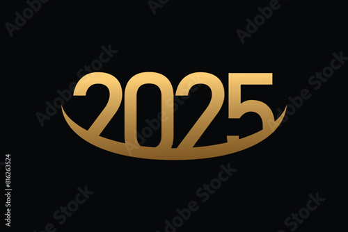 2025 number design for 2025 happy  new year modern concept