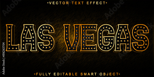 Golden Casino Las Vegas Vector Fully Editable Smart Object Text Effect