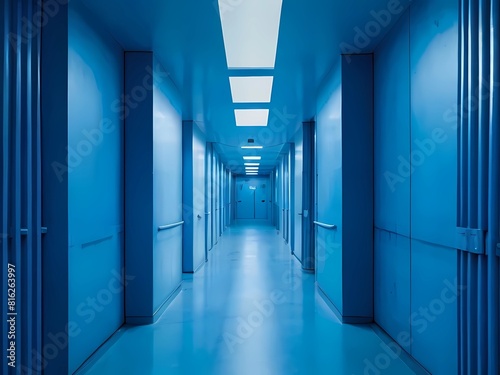 blue corridor in the office