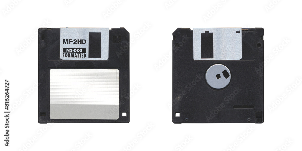 Isolated Retro 3.5” Floppy Disk with front and back side on transparent background, old vintage storage png diskette Isolated Retro 3.5” Floppy Disk with front and back side on transparent background, old vintage storage png diskette