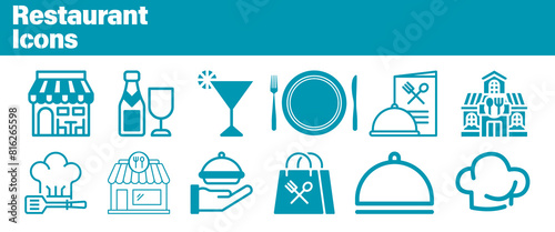 set of restaurant icons photo