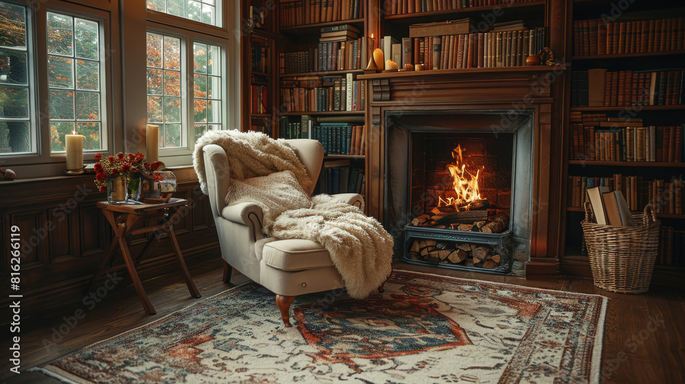 book nook design, a snug reading corner with a comfy armchair by a warm fireplace, beckoning you to immerse in the world of a cherished book book nook design, a snug reading corner with a comfy armchair by a warm fireplace, beckoning you to immerse in the world of a cherished book