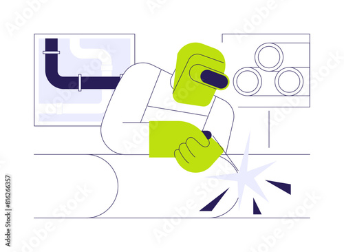 Welding pipes abstract concept vector illustration.