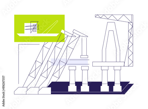 Launching superstructure abstract concept vector illustration.