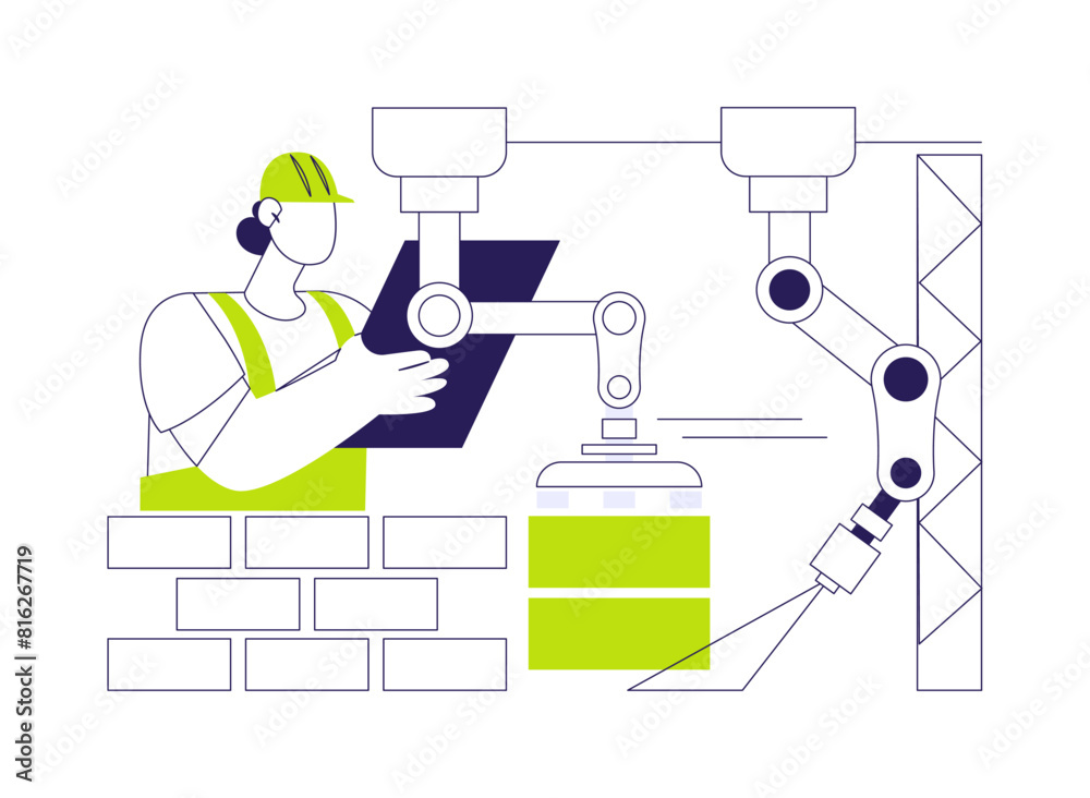 Construction process automation abstract concept vector illustration. Construction process automation abstract concept vector illustration.