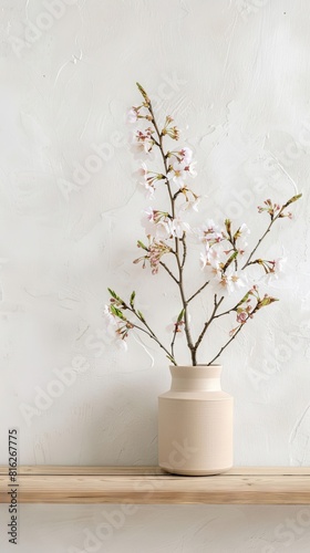 Cherry blossoms background with copy space.