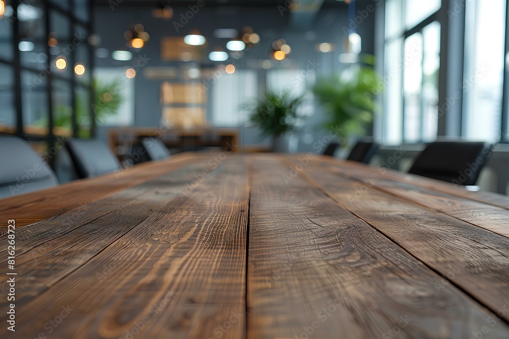 A close up of a wooden table in a room A close up of a wooden table in a room