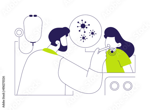 Sore throat abstract concept vector illustration.