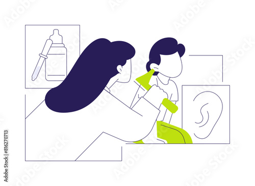 Ear infections abstract concept vector illustration.