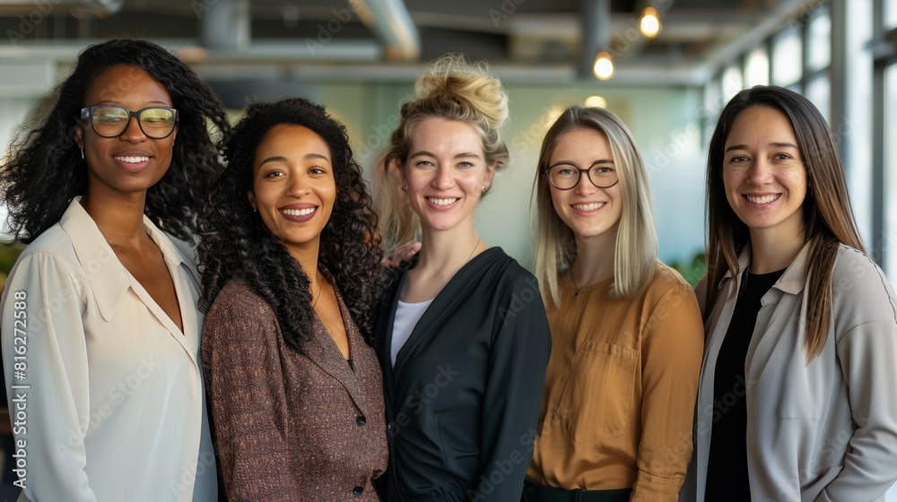 group of multiracial diverse mid age woman at work, equality and cooperation concept group of multiracial diverse mid age woman at work, equality and cooperation concept