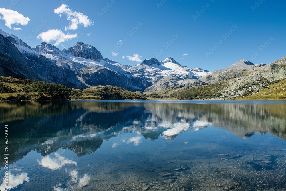 Idyllic Mountain Lake with Stunning Alpine Reflections